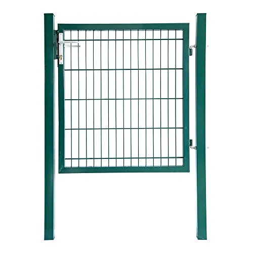 HOME DELUXE Gartentor PORTARIUS - Doppelstabmatten in Grün - Zauntor aus feuerverzinktem, rostbeständigem Stahl mit maximalem Korrosionsschutz und Langlebigkeit – ideal für Grundstücksbegrenzungen und Tiergehege.