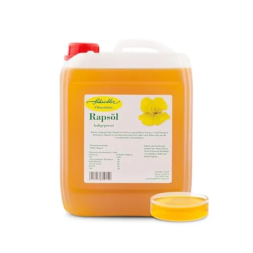 Scheidler horse-direkt Rapsöl 100% kaltgepresst, 10 Liter Kanister - Speiseöl: 10 Liter Kanister mit reinem, geschmacksneutralem Rapsöl, reich an Omega-3 und Omega-6 Fettsäuren, ideal für vielseitige Anwendungen, Made in Germany.