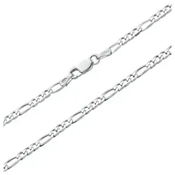JEWLIX Silberkette Figarokette in 3,5 mm Stärke FK0035 silberfarben 45 cm