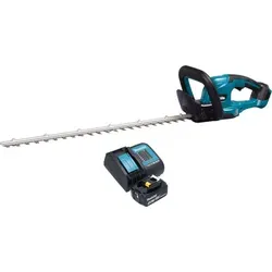 Makita DUH 607 ST Akku Heckenschere 18 V - Heckenschere mit 60 cm Schnittlänge, ideal für präzise Arbeiten im Garten. Inklusive 5,0 Ah Akku und Ladegerät für kabellosen Betrieb.