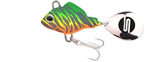 SPRO ASP Spinner UV– Searchbait mit original Gamakatsu Haken zum Angeln auf Raubfisch, Spinnangeln, Gewicht:10g, Farbe:Fire Zebra UV
