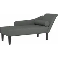 vidaXL Chaiselongue Dunkelgrau mit Kissen - Gartenmöbel mit elegantem Design, komfortabler hochelastischer Schaumstofffüllung für optimale Unterstützung und pflegeleichtem Kunstlederbezug.