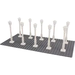 LEGO® Straßenlaternen Laternenpfahl Weiß - 11062 NEU! Menge 10x - Weiß