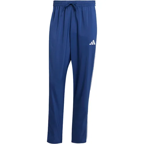 adidas Herren Essential Three Stripes Stanford Pant Open Hem - Dunkelblau/Weiß, XS - Trainingsbekleidung mit regulärem Schnitt, elastischem Bund und recyceltem Polyester für höchsten Tragekomfort und Nachhaltigkeit.