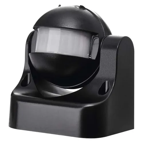 Bewegungsmelder mit PIR-Sensor Melder Schwarz Lampe 180°