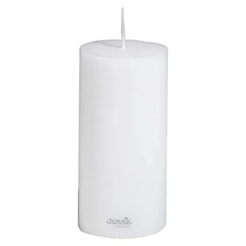 Sovie CANDLES Stumpenkerze WEISS, Ø 70mm x 150mm, ca. 82 Stunden Brenndauer, elegante Blockkerze, Flachkopfkerze und Dekokerze für lange und stilvolle Dekoration