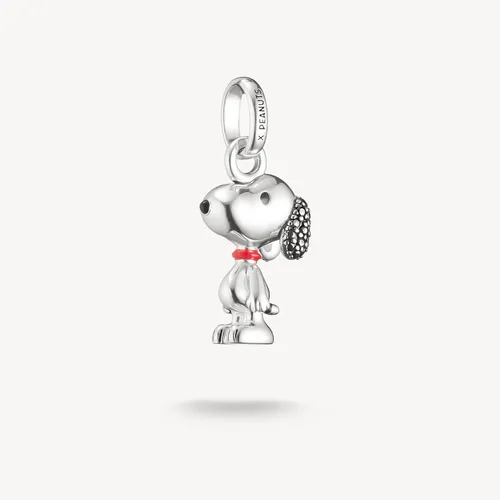 THOMAS SABO Charm Anhänger PEANUTS Snoopy aus Silber mit Zirkonia - Stylischer Charm Anhänger aus 925er Sterlingsilber mit detailreichem Snoopy-Design. Ein farbenfrohes Accessoire für jeden Peanuts-Fan, ideal für individuelle Schmuckstücke.