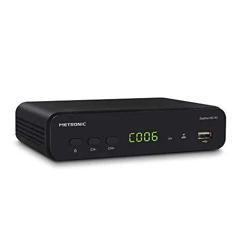 Metronic DVB-T HD Decoder für TV – HDMI, Scart, Tuner - TV-Receiver mit HD-Aufnahmefunktion über USB, Time Shift und Elternblockierung für sicheres Fernsehen.