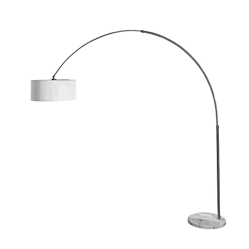 Riess-Ambiente Bogenlampe EXTENSO 230cm - Modernes Design in Weiß - Bogenlampe für das Wohnzimmer, höhenverstellbar und aus hochwertigem Metall mit Marmoroptik, ideal für stilvolle Akzente in Ihrem Zuhause.