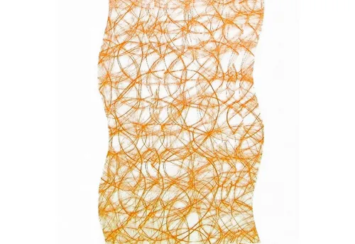 Deko AS Tischläufer Sizoweb Wellenschnitt orange 25m - Tischläufer aus strapazierfähigem Sizoweb in fröhlichem Orange, ideal für festliche Tischdekorationen zu Ostern oder Herbst, mit attraktivem Wellenschnitt als Blickfang.