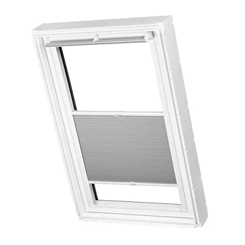 Ventanara Dachfensterplissee für Velux Fenster - Grau P06 - Dachfensterplissees mit stufenloser Bedienung, perfekte Anpassung an Velux Fenster und effektiver Sicht- sowie Sonnenschutz. Pflegeleicht und montagefreundlich ohne Bohren.