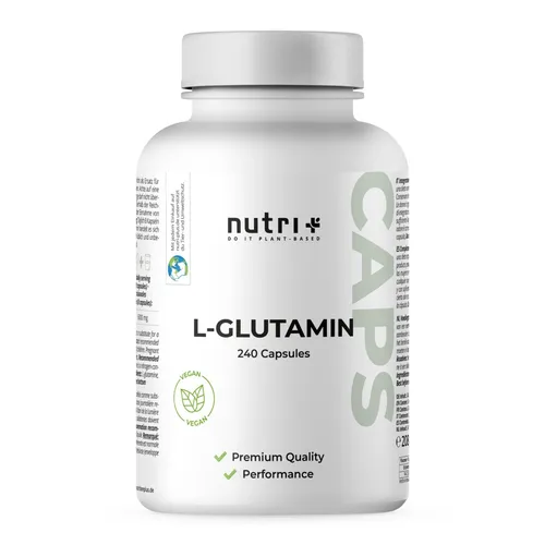 L-Glutamin Kapseln vegan + hochdosiert - Glutamine Aminosäure 240 Kapseln