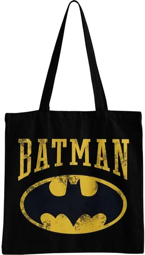 Batman Vintage Tote Bag Tragetasche Schwarz - Stylische Tragetasche für Herren in Schwarz, aus robustem Polyester gefertigt – ideal für den täglichen Gebrauch und ein echter Hingucker!