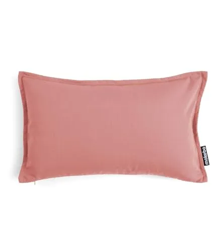 mokebo® Outdoor Kissen 'Das Ruhepolster' 50x30cm - Gartenmöbel-Kissen aus wasserabweisendem, schadstoffgeprüften Outdoorstoff in Koralle, ideal für Komfort im Rückenbereich und gemütliche Stunden auf Balkon oder Terrasse.