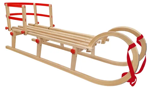 ERST-HOLZ Klappschlitten aus Buche 125 cm mit Lehne