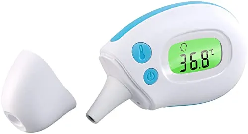 newgen medicals Ohrthermometer: Medizinisches Mini-Infrarot-Fieberthermometer für Ohr- & Stirnmessung (Infrarotfieberthermometer, Infrarotthermometer, Gesundheit)