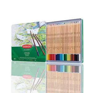 Derwent Academy Aquarellstifte 24er-Set - Hochwertige Farbstifte in Dose, ideal zum Nass- und Trockenmalen für kreative Künstler und Hobbyisten