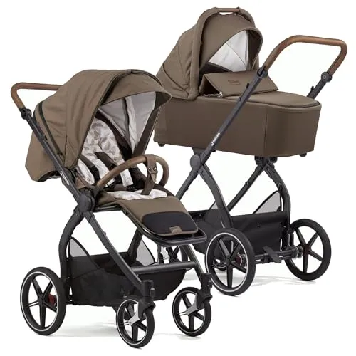 Gesslein FX4 Swing 2in1 Kinderwagen-Set inkl. Babywanne Panorama Lyx 656656 - Vielseitiger 2in1 Kinderwagen mit schwenkbaren Vorderrädern und komfortabler Babywanne. Ideal für Eltern, die Wert auf Flexibilität und Sicherheit legen.