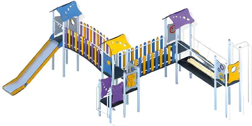 Spielzone Bewegungsfläche Spielturm mit Rutsche und Kletterturm für Kinder - Vielseitiger Spielturm mit Rutsche und Kletterelementen, ideal für Kinder von 1-11 Jahren. Robustes Design und moderne Farben fördern die aktive Freizeitgestaltung. Montage erforderlich.
