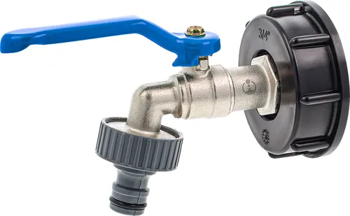 Tecuro - Kugelauslaufventil Mit Steckkupplung Und Ibc Adapter Grobgewinde S60 X 6