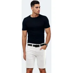 Indicode Herren Kurze Jeans - Regular Fit Stretch Hosen in Weiß - Herren-Shorts aus 98% Baumwolle für optimalen Komfort und Bewegungsfreiheit. Ideal für den Sommer mit lässigem Look und praktischer 5-Pocket-Ausstattung.