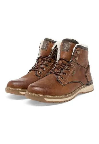 Winterboots MUSTANG SHOES Gr. 42 - Herren Schnürboots aus Lederimitat, stylisch und ideal für kalte Wintertage