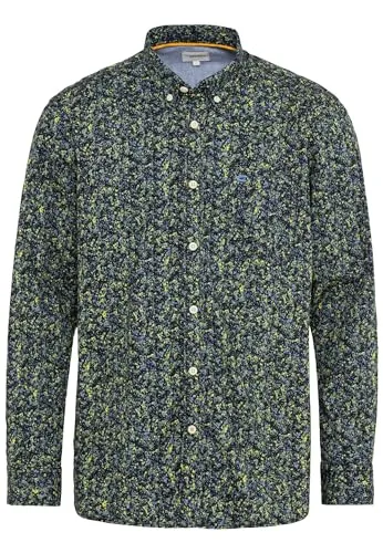 camel active Langarmhemd mit Allover-Print in Lemon Grass 3XL - Herren-Freizeithemden aus 100% Baumwolle, ideal für einen lässigen Look mit hohem Tragekomfort und stylishem Allover-Print.