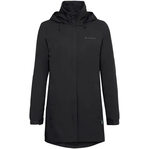 Vaude Women's Escape Parka - Wasserdichte Regenjacke Gr. 36 in Schwarz, ideal für Freizeitaktivitäten mit Kapuze und 2-Wege Front-RV
