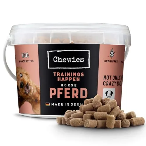 Chewies Trainingshappen Pferd - Monoprotein Snack für Hunde, 300 g, getreidefrei und zuckerfrei