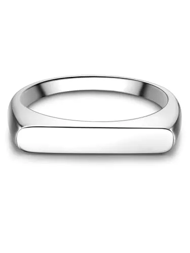 GLANZSTÜCKE MÜNCHEN Damen Siegel-Ring aus 925/- Sterling Silber - Ringe für Damen, hochwertig aus rhodiniertem, anlaufgeschütztem Sterlingsilber für langanhaltenden Glanz
