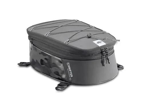 Kappa Motorrad-Satteltasche, universal, wasserdicht, ausziehbar von 9 l bis 12 l, mit herausnehmbarem Innenfutter, Schultergurt und 4 Befestigungsgurten