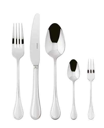 Sambonet Besteckset Royal Edelstahl 60-teilig - Hochwertiges 60-teiliges Besteckset aus 18/10 Edelstahl für 12 Personen, spülmaschinenfest und ideal für elegante Tischdecken.