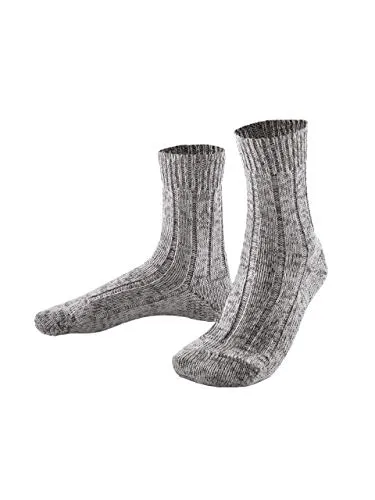 Almbock Bergsteiger Socken - Outdoorsocken Merino Schurwolle - Wollsocken grau in Gr. 44/45