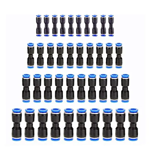 Stück Gerade Pneumatik Steckverbinder, Air Push in Fitting Steckverbinder, Push In Fitting Pneumatik, zum Schnellen Anschluss von Luftleitungen, Pneumatischen Werkzeugen 40