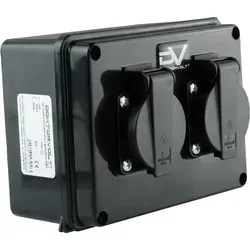 Wanddose 2x230V IP54 Schuko Stromverteiler Wandverteiler 160x120x95 mm M-L 9573