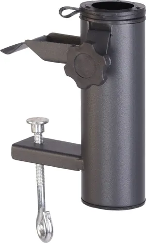 Metall Balkon Schirmhalter anthrazit - 16 x 11 cm - Sonnenschirm Halter für Balkon Geländer