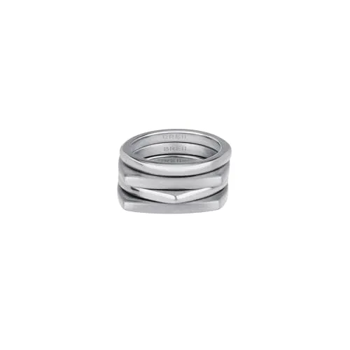 Breil Juwel Sammlung NEW TETRA Ringe aus Damenstahl in Silber, Größe 16 - Elegante Ringe für Damen aus robustem Stahl in Silber, ideal für jeden Anlass und ein zeitloses Accessoire.