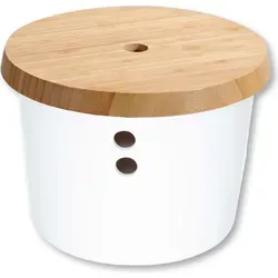 KESPER Vorratsdose mit Belüftungslöchern, Kunststoff, Ø 21 cm H: 15,5 cm, weiß, 32622 - Weiß/Hellbraun