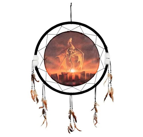 Figuren Shop GmbH Traumfänger Drache - Solistice von Anne Stokes - Fantasy Wanddeko - Faszinierender Traumfänger mit Drachen-Motiv für eine traumhafte Atmosphäre. Ideal für Liebhaber der Fantasy-Welt. Weitere Designs verfügbar.