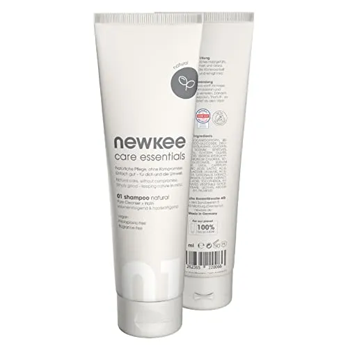 Produktbild newkee Shampoo Natural (150ml), für die tägliche Haarwäsche, ohne Parfüm- & Duftstoffe, Haarshampoo entwickelt von Manuel Neuer & Angelique Kerber