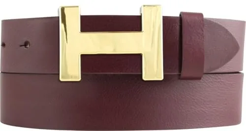 BELTINGER Designer Gürtel HENRY aus Vollrindleder 4 cm | Eleganter Ledergürtel für Damen und Herren 40mm | Gold glänzend | Bordeaux 85cm