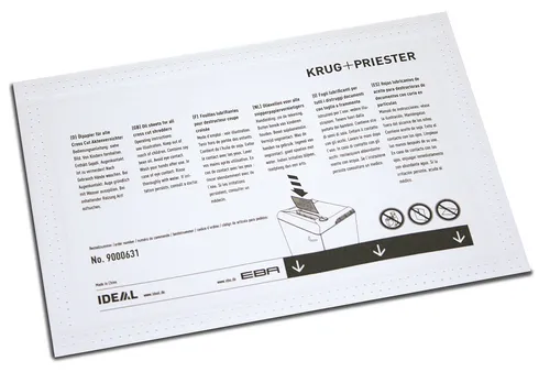 BLATT ÖLPAPIER FÜR ALLE CROSS CUT AKTENVERNICHTER 4