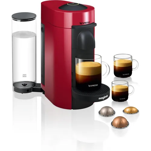 Nespresso Magimix Vertuo Plus Kaffeemaschine, Schwarz - 1-Tassen-Kaffeemaschine mit 5 Tassengrößen und Centrifusion-Technologie für perfekten Kaffee. Inklusive 12 Kapseln gratis und 2 Jahre Garantie.