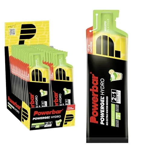Powerbar PowerGel Hydro Mojito - 24x67ml - Regenerationsgetränke mit C2MAX Kohlenhydratmischung für optimale Energieversorgung und 51mg Koffein pro Gel. Ideal für Wettkämpfe und hohe Belastungen.