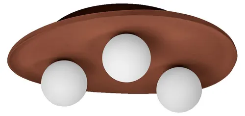 Moderne 3-flammige Deckenlampe G9 mit Kugelschirm - Bunt - Stilvolle Deckenleuchte aus Ton und Glas für ein modernes Wohnambiente. Mit satinierte Glaskugeln für angenehmes Licht und einfacher Montage – ideal für Wohnzimmer, Schlafzimmer und Flure.