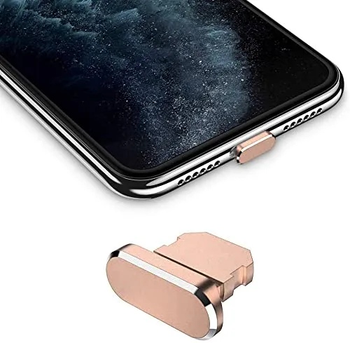 Cadorabo Schutzkappe kompatibel mit Apple iPhone in Rosé Gold - Staub Schutz Stecker Stöpsel für Ladeanschluss Staubdicht