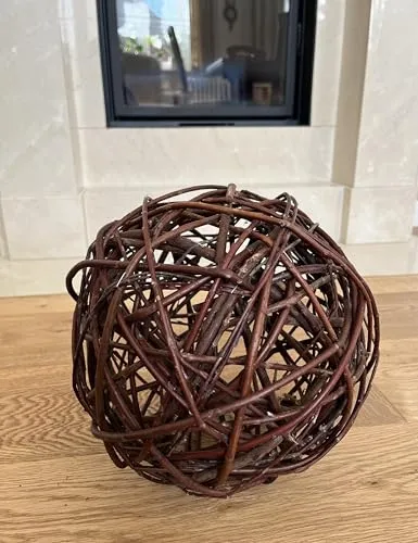 Weidenkugel, Deko-Kugel aus geflochtener Weide, Farbe:Braun, Durchmesser:26 cm, Beschaffenheit:Weide