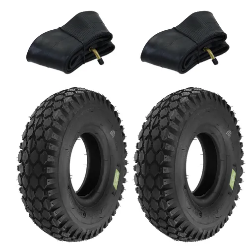 PNEUMATIK 4.10/3.50 - 4 + KAMMERREIFEN 4 RASENMÄHER WAGEN SCHUBKARRE 2