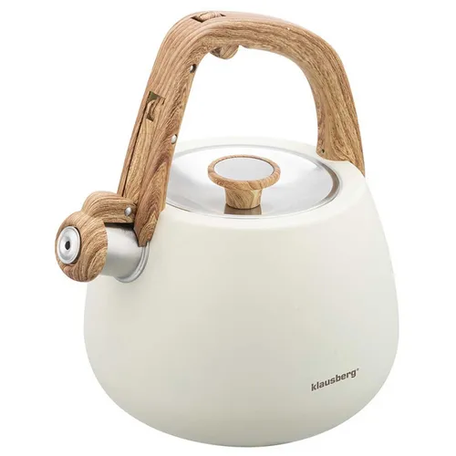 Klausberg KB-7775 Wasserkocher 2,5L - Hochwertiger Stahlwasserkocher mit Pfeifton, ideal für alle Herdarten und perfekt für eine schnelle Teezubereitung.