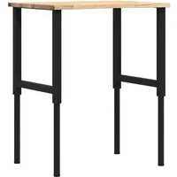 vidaXL Werkbank 80x60x(71,5-98) cm - Massivholz Eiche, robust und vielseitig einsetzbar für Heimwerker und Reparaturarbeiten